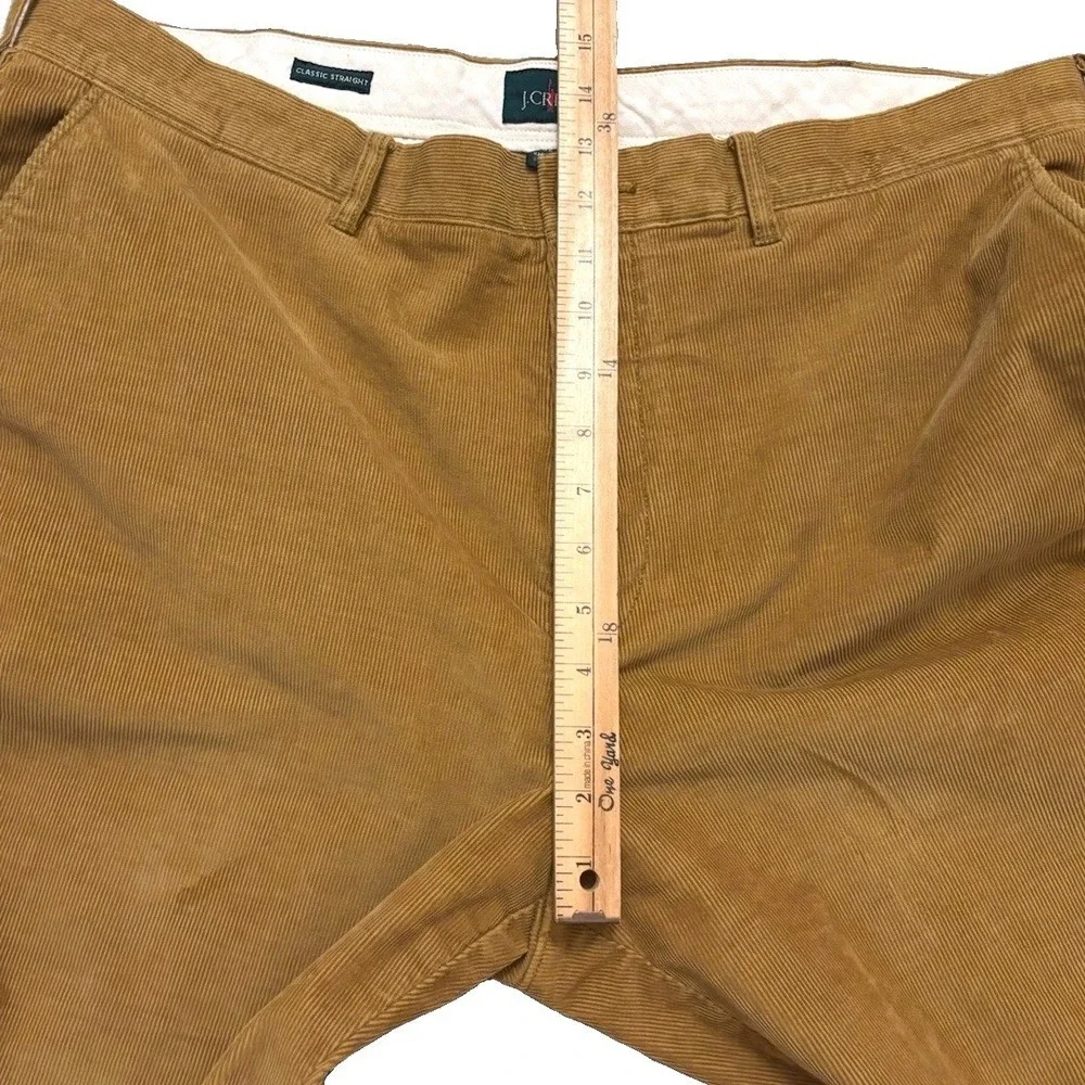 J.Crew Oarsman Corduroy Straight Chino Pant Men 38x32 Khaki Tan Brown Stretch